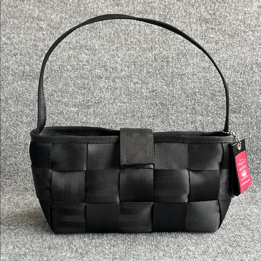 Harveys The Original Detroit Seatbelt Black Woven Shoulder Bag with Top Handle